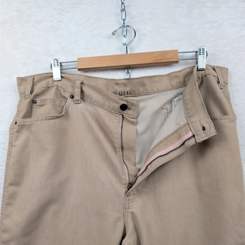 Vintage Levi's White Tab Flare Bell Bottom Brown Pants Men's 42x20 Talon Zip 70s